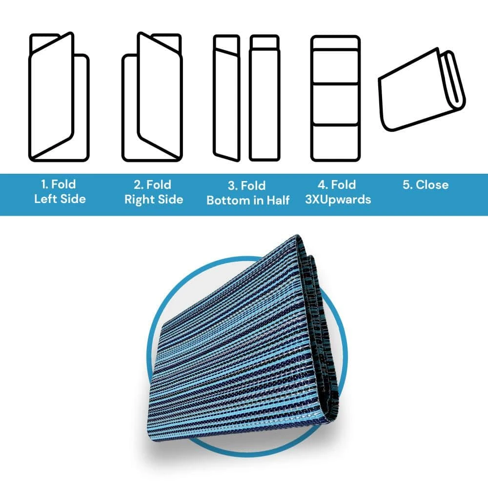 Luna Navy 8 ft. x 10 ft. Stripes Indoor/Outdoor Area Rug by Tayse Rugs 10 Luna Navy 8 ft. x 10 ft. Stripes Indoor/Outdoor Area Rug by Tayse Rugs - Image 8