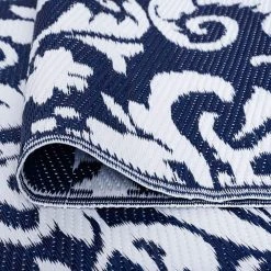 Sunset Scroll Navy 6 ft. x 9 ft. Indoor/Outdoor Area Rug by Tayse Rugs 12 Sunset Scroll Navy 6 ft. x 9 ft. Indoor/Outdoor Area Rug by Tayse Rugs -Malibu Wide Plank Shop navy tayse rugs outdoor rugs sun1602 6x9 1f 1000