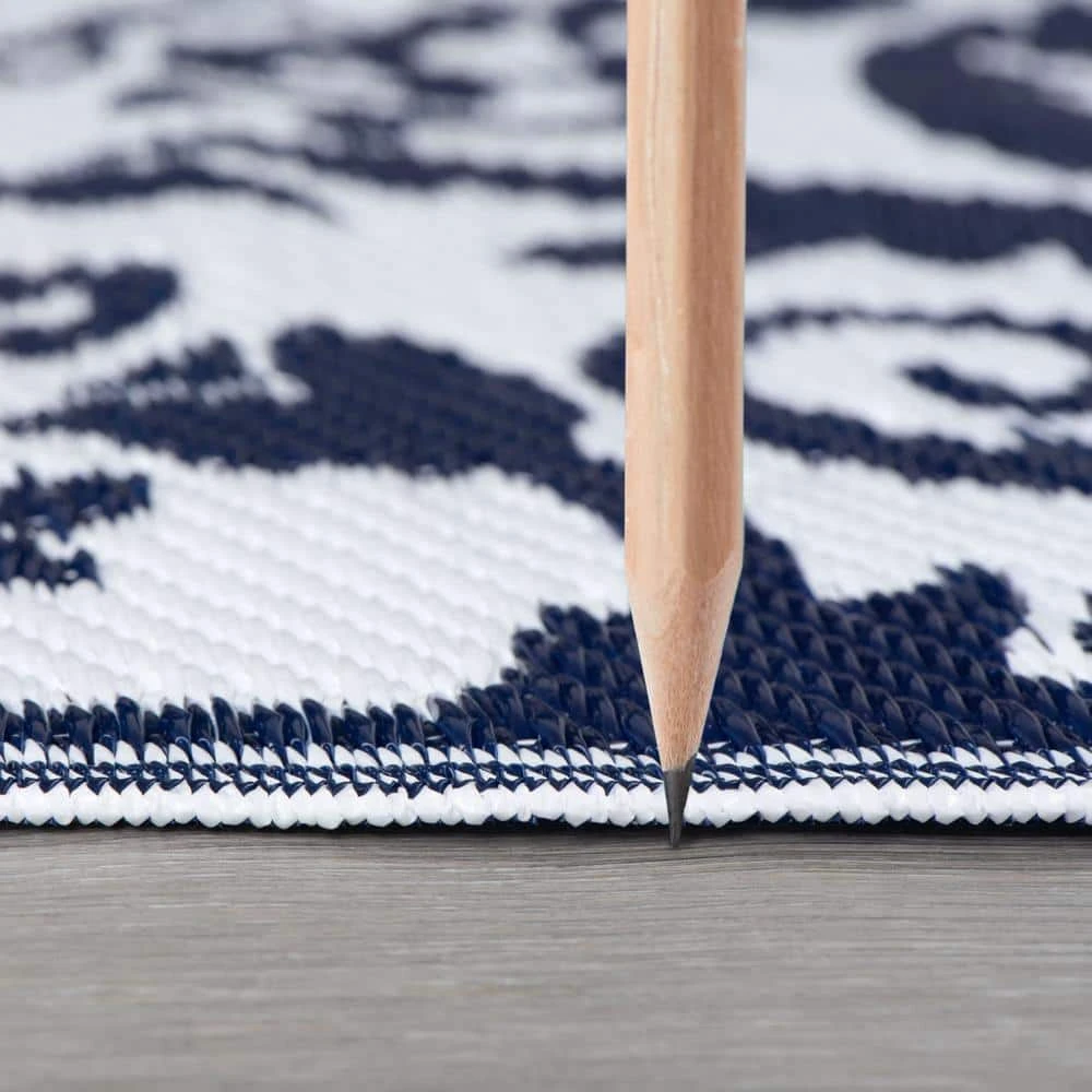 Sunset Scroll Navy 6 ft. x 9 ft. Indoor/Outdoor Area Rug by Tayse Rugs 4 Sunset Scroll Navy 6 ft. x 9 ft. Indoor/Outdoor Area Rug by Tayse Rugs - Image 2