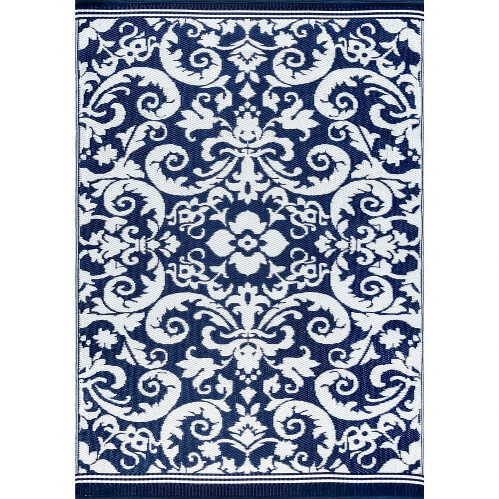 Sunset Scroll Navy 9 ft. x 12 ft. Indoor/Outdoor Area Rug by Tayse Rugs 3 Sunset Scroll Navy 9 ft. x 12 ft. Indoor/Outdoor Area Rug by Tayse Rugs