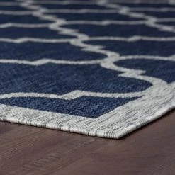 Veranda Geometric Navy 5 ft. x 8 ft. Indoor/Outdoor Area Rug by Tayse Rugs 12 Veranda Geometric Navy 5 ft. x 8 ft. Indoor/Outdoor Area Rug by Tayse Rugs -Malibu Wide Plank Shop navy tayse rugs outdoor rugs vnd2407 5x8 4f 1000