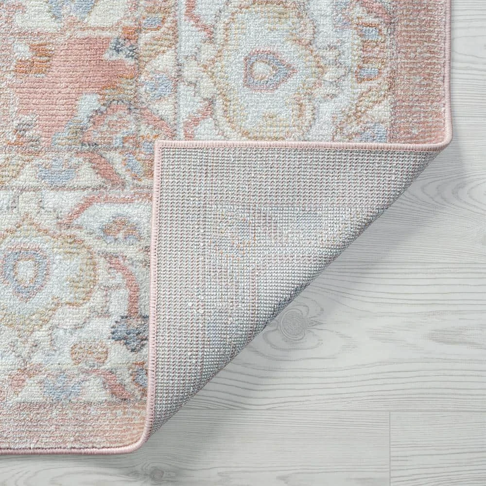 Allure Medallion Pink 8 ft. x 10 ft. Indoor Area Rug by Tayse Rugs 6 Allure Medallion Pink 8 ft. x 10 ft. Indoor Area Rug by Tayse Rugs - Image 4