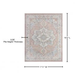Allure Medallion Pink 8 ft. x 10 ft. Indoor Area Rug by Tayse Rugs 18 Allure Medallion Pink 8 ft. x 10 ft. Indoor Area Rug by Tayse Rugs -Malibu Wide Plank Shop pink tayse rugs area rugs all1142 8x10 76 1000