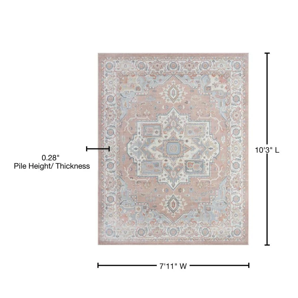 Allure Medallion Pink 8 ft. x 10 ft. Indoor Area Rug by Tayse Rugs 10 Allure Medallion Pink 8 ft. x 10 ft. Indoor Area Rug by Tayse Rugs - Image 8