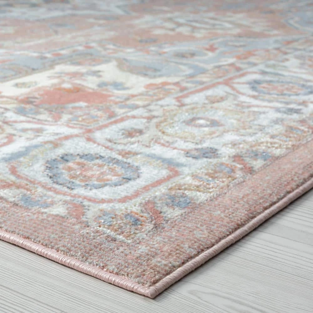 Allure Medallion Pink 8 ft. x 10 ft. Indoor Area Rug by Tayse Rugs 5 Allure Medallion Pink 8 ft. x 10 ft. Indoor Area Rug by Tayse Rugs - Image 3