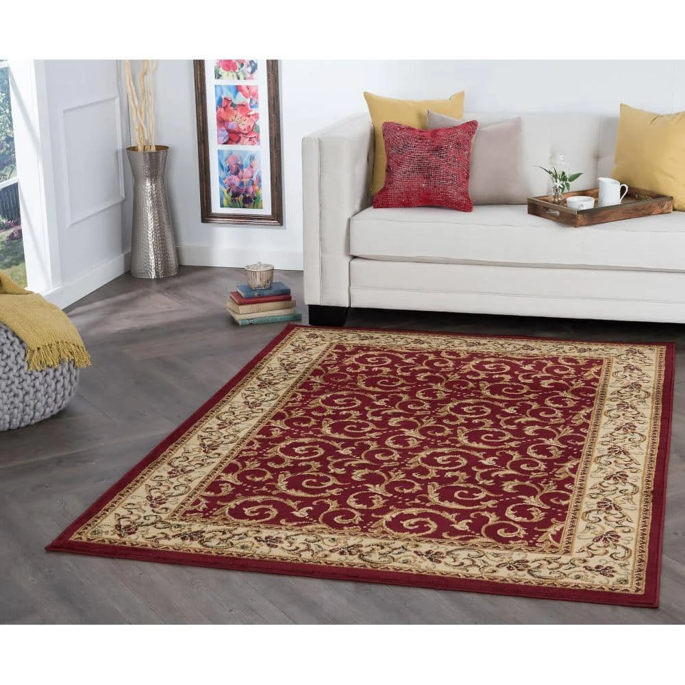 Elegance Oriental Red 8 ft. x 10 ft. Indoor Area Rug by Tayse Rugs 14 Elegance Oriental Red 8 ft. x 10 ft. Indoor Area Rug by Tayse Rugs - Image 12