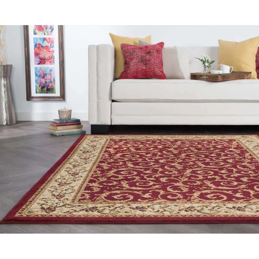 Elegance Oriental Red 8 ft. x 10 ft. Indoor Area Rug by Tayse Rugs 11 Elegance Oriental Red 8 ft. x 10 ft. Indoor Area Rug by Tayse Rugs - Image 9