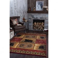 Nature Lodge Red 4 ft. x 6 ft. Indoor Area Rug by Tayse Rugs -Malibu Wide Plank Shop red tayse rugs area rugs ntr6570 4x6 31 1000