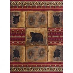Nature Lodge Red 4 ft. x 6 ft. Indoor Area Rug by Tayse Rugs