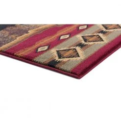 Nature Lodge Red 4 ft. x 6 ft. Indoor Area Rug by Tayse Rugs -Malibu Wide Plank Shop red tayse rugs area rugs ntr6570 4x6 c3 1000