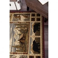 Nature Lodge Red 4 ft. x 6 ft. Indoor Area Rug by Tayse Rugs -Malibu Wide Plank Shop red tayse rugs area rugs ntr6700 4x6 fa 1000