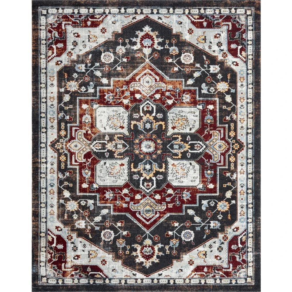 Palazzo Oriental Red 9 ft. x 12 ft. Indoor Area Rug by Tayse Rugs 3 Palazzo Oriental Red 9 ft. x 12 ft. Indoor Area Rug by Tayse Rugs