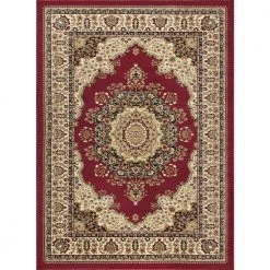 Sensation Red 9 ft. x 12 ft. Traditional Area Rug by Tayse Rugs