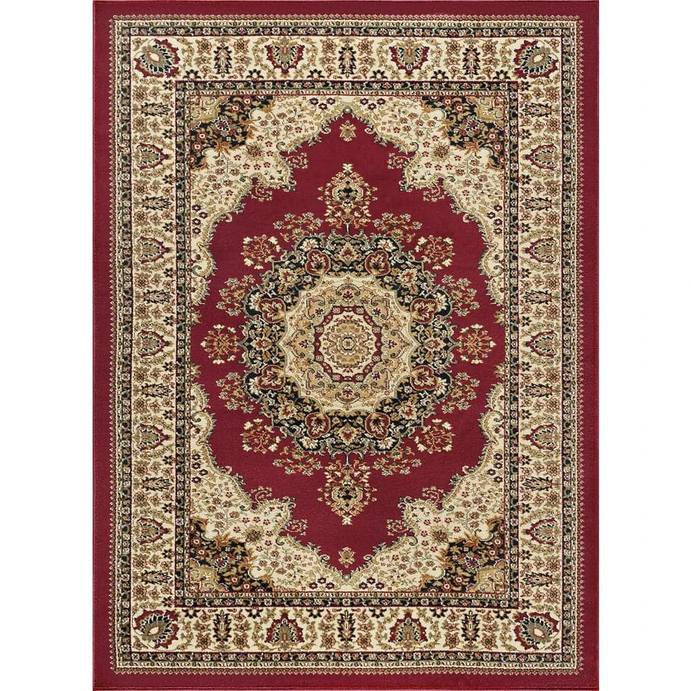 Sensation Red 9 ft. x 12 ft. Traditional Area Rug by Tayse Rugs 3 Sensation Red 9 ft. x 12 ft. Traditional Area Rug by Tayse Rugs