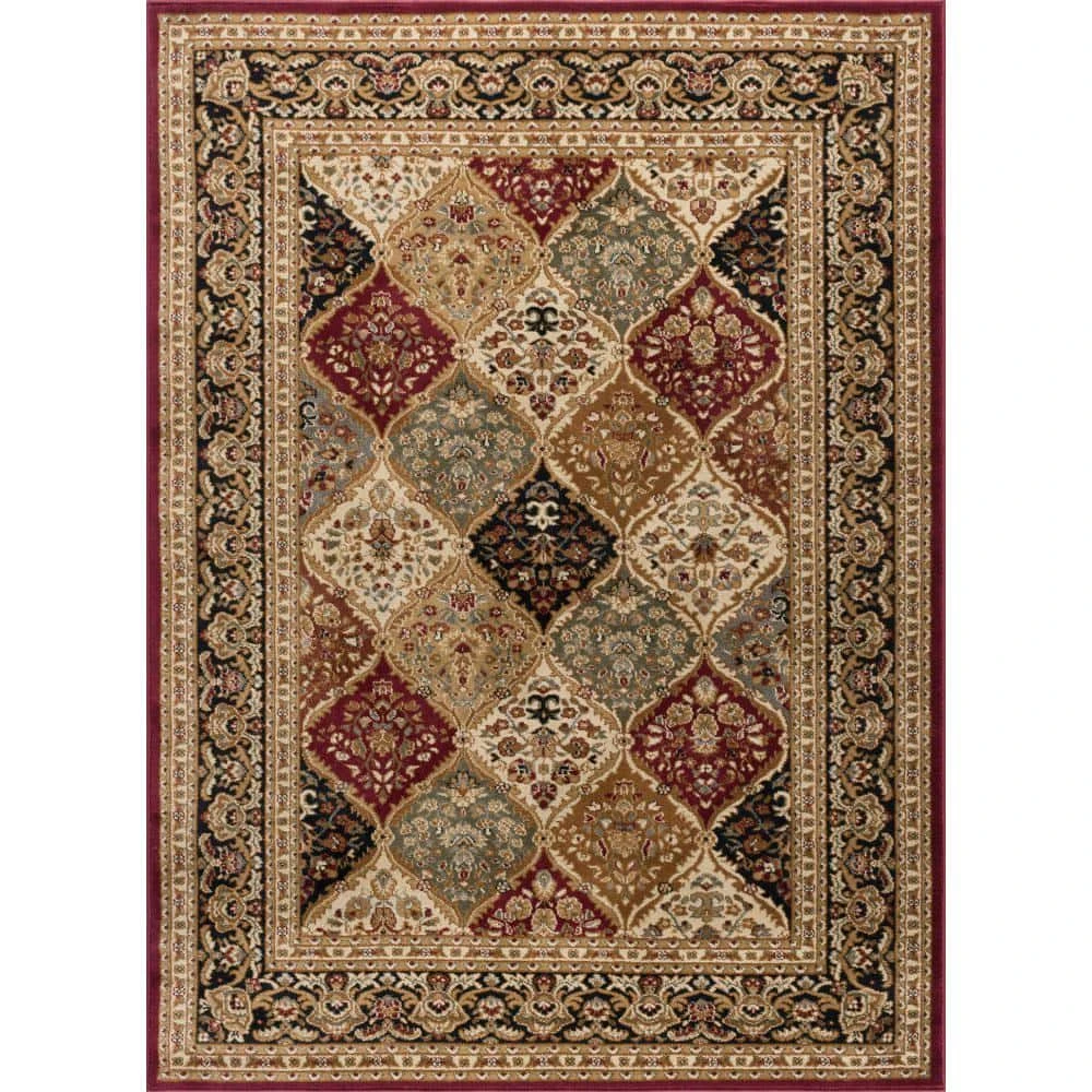 Sensation Border Red 9 ft. x 12 ft. Indoor Area Rug by Tayse Rugs 3 Sensation Border Red 9 ft. x 12 ft. Indoor Area Rug by Tayse Rugs