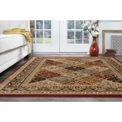 Sensation Border Red 9 ft. x 12 ft. Indoor Area Rug by Tayse Rugs 15 Sensation Border Red 9 ft. x 12 ft. Indoor Area Rug by Tayse Rugs -Malibu Wide Plank Shop red tayse rugs area rugs sns4770 9x12 fa 1000