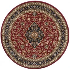 Sensation Border Red 6 ft. Round Indoor Area Rug by Tayse Rugs