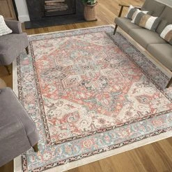 Antiquity Oriental Rust 8 ft. x 10 ft. Machine Washable Indoor Area Rug by Tayse Rugs -Malibu Wide Plank Shop rust tayse rugs area rugs aqy1104 8x10 31 1000