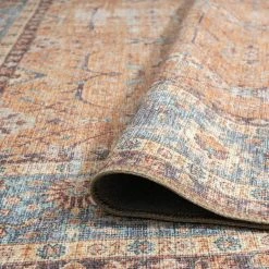 Parker Oriental Rust 5 ft. x 7 ft. Machine Washable Indoor Area Rug by Tayse Rugs -Malibu Wide Plank Shop rust tayse rugs area rugs prk1001 5x7 1f 1000