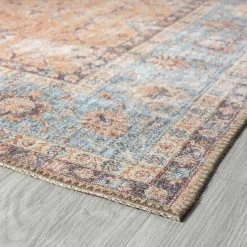 Parker Oriental Rust 5 ft. x 7 ft. Machine Washable Indoor Area Rug by Tayse Rugs -Malibu Wide Plank Shop rust tayse rugs area rugs prk1001 5x7 76 1000