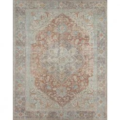 Parker Oriental Rust 5 ft. x 7 ft. Machine Washable Indoor Area Rug by Tayse Rugs