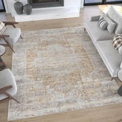 Parker Persian Rust 5 ft. x 7 ft. Machine Washable Indoor Area Rug by Tayse Rugs 17 Parker Persian Rust 5 ft. x 7 ft. Machine Washable Indoor Area Rug by Tayse Rugs -Malibu Wide Plank Shop rust tayse rugs area rugs prk1701 5x7 fa 1000