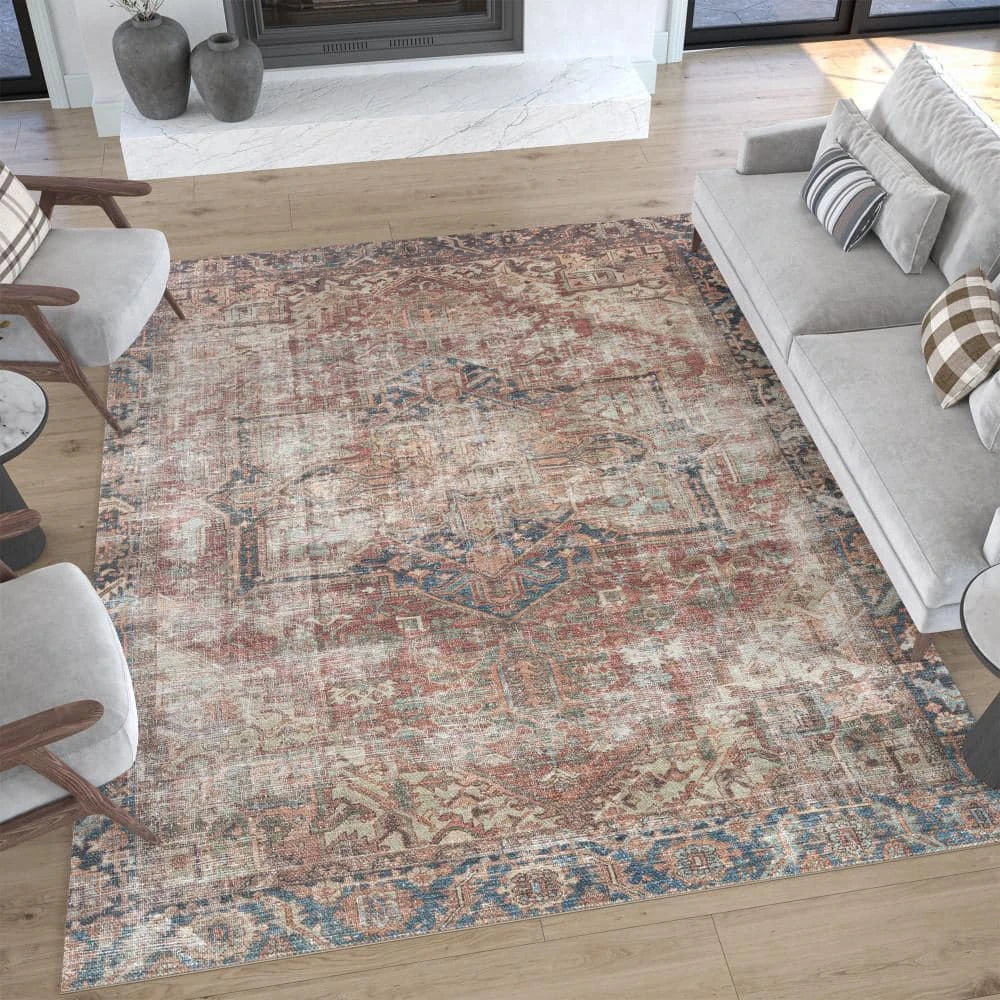 Parker Persian Rust 8 ft. x 10 ft. Machine Washable Indoor Area Rug by Tayse Rugs 9 Parker Persian Rust 8 ft. x 10 ft. Machine Washable Indoor Area Rug by Tayse Rugs - Image 7