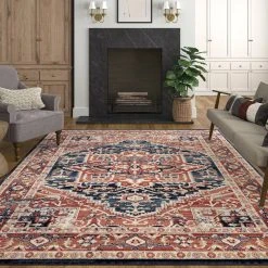 Tuscany Oriental Rust 8 ft. x 10 ft. Indoor Area Rug by Tayse Rugs -Malibu Wide Plank Shop rust tayse rugs area rugs tus1204 8x10 31 1000