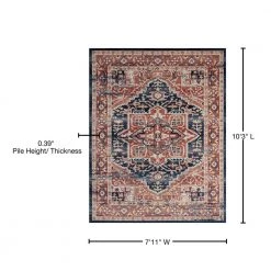 Tuscany Oriental Rust 8 ft. x 10 ft. Indoor Area Rug by Tayse Rugs -Malibu Wide Plank Shop rust tayse rugs area rugs tus1204 8x10 76 1000