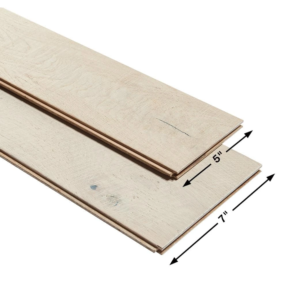 French Oak Santa Monica 1/2 in. T x 5 and 7 in. W x Varying Length Engineered Hardwood Flooring (24.93 sq. ft./case) by Malibu Wide Plank 6 French Oak Santa Monica 1/2 in. T x 5 and 7 in. W x Varying Length Engineered Hardwood Flooring (24.93 sq. ft./case) by Malibu Wide Plank - Image 4