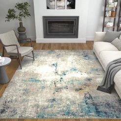 Detroit Abstract Silver 8 ft. x 10 ft. Indoor Area Rug by Tayse Rugs -Malibu Wide Plank Shop silver tayse rugs area rugs dtr1610 8x10 31 1000