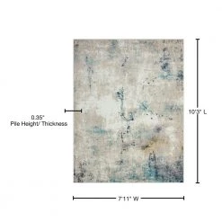 Detroit Abstract Silver 8 ft. x 10 ft. Indoor Area Rug by Tayse Rugs -Malibu Wide Plank Shop silver tayse rugs area rugs dtr1610 8x10 76 1000