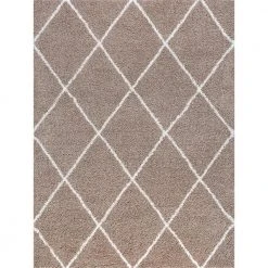 Jersey Shag Diamond Tan 9 ft. x 12 ft. Indoor Area Rug by Tayse Rugs