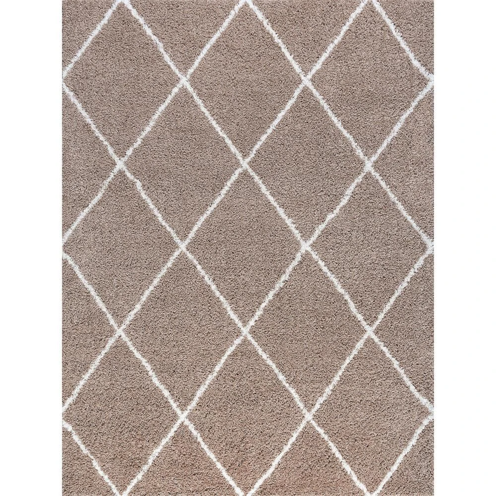 Jersey Shag Diamond Tan 9 ft. x 12 ft. Indoor Area Rug by Tayse Rugs 3 Jersey Shag Diamond Tan 9 ft. x 12 ft. Indoor Area Rug by Tayse Rugs