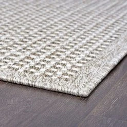 Denver Basketweave Taupe 8 ft. x 10 ft. Indoor/Outdoor Area Rug by Tayse Rugs -Malibu Wide Plank Shop taupe tayse rugs area rugs den1000 8x10 4f 1000
