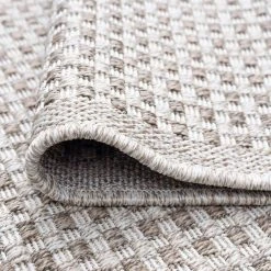 Denver Basketweave Taupe 8 ft. x 10 ft. Indoor/Outdoor Area Rug by Tayse Rugs -Malibu Wide Plank Shop taupe tayse rugs area rugs den1000 8x10 c3 1000