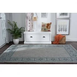 Veranda Border Teal 8 ft. x 10 ft. Indoor/Outdoor Area Rug by Tayse Rugs -Malibu Wide Plank Shop teal tayse rugs outdoor rugs vnd1815 8x10 31 1000