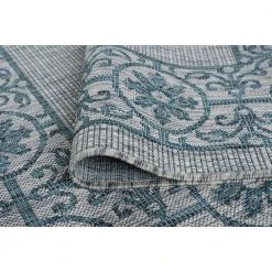 Veranda Border Teal 8 ft. x 10 ft. Indoor/Outdoor Area Rug by Tayse Rugs -Malibu Wide Plank Shop teal tayse rugs outdoor rugs vnd1815 8x10 fa 1000