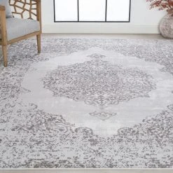 Nexus Medallion White 9 ft. x 12 ft. Indoor Area Rug by Tayse Rugs -Malibu Wide Plank Shop white tayse rugs area rugs nex1102 9x12 31 1000