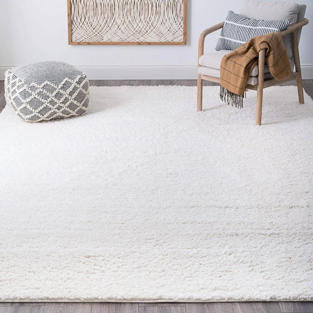 Soho Shag Solid Color White 5 ft. x 7 ft. Indoor Area Rug by Tayse Rugs 10 Soho Shag Solid Color White 5 ft. x 7 ft. Indoor Area Rug by Tayse Rugs - Image 8