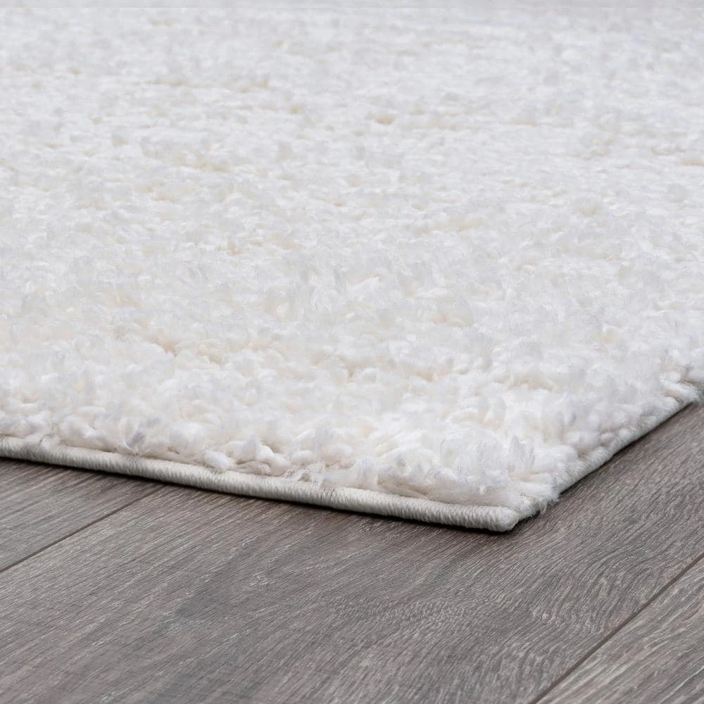 Soho Shag Solid Color White 5 ft. x 7 ft. Indoor Area Rug by Tayse Rugs 5 Soho Shag Solid Color White 5 ft. x 7 ft. Indoor Area Rug by Tayse Rugs - Image 3
