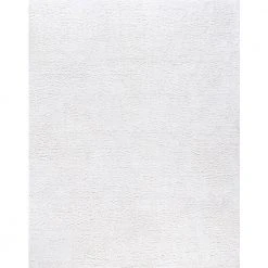 Soho Shag Solid Color White 5 ft. x 7 ft. Indoor Area Rug by Tayse Rugs