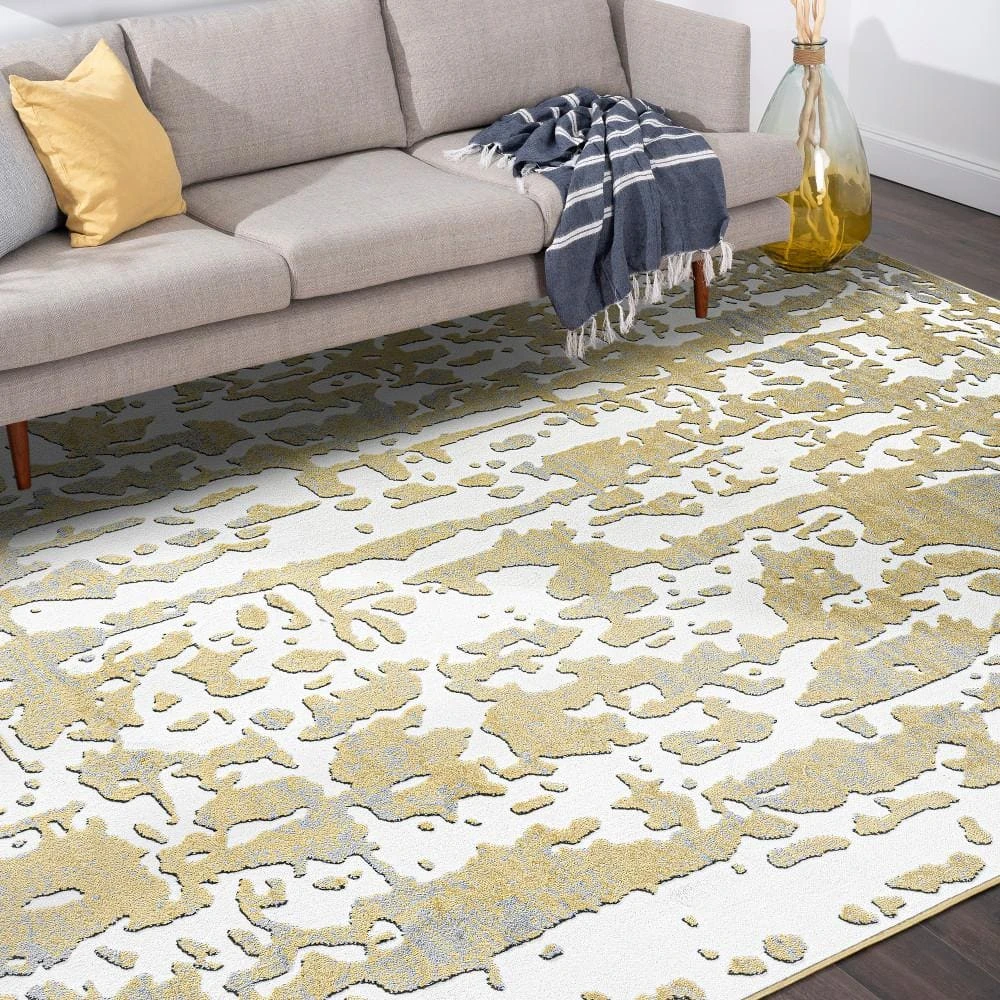 Wyatt Abstract Yellow 9 ft. x 12 ft. Indoor Area Rug by Tayse Rugs 11 Wyatt Abstract Yellow 9 ft. x 12 ft. Indoor Area Rug by Tayse Rugs - Image 9
