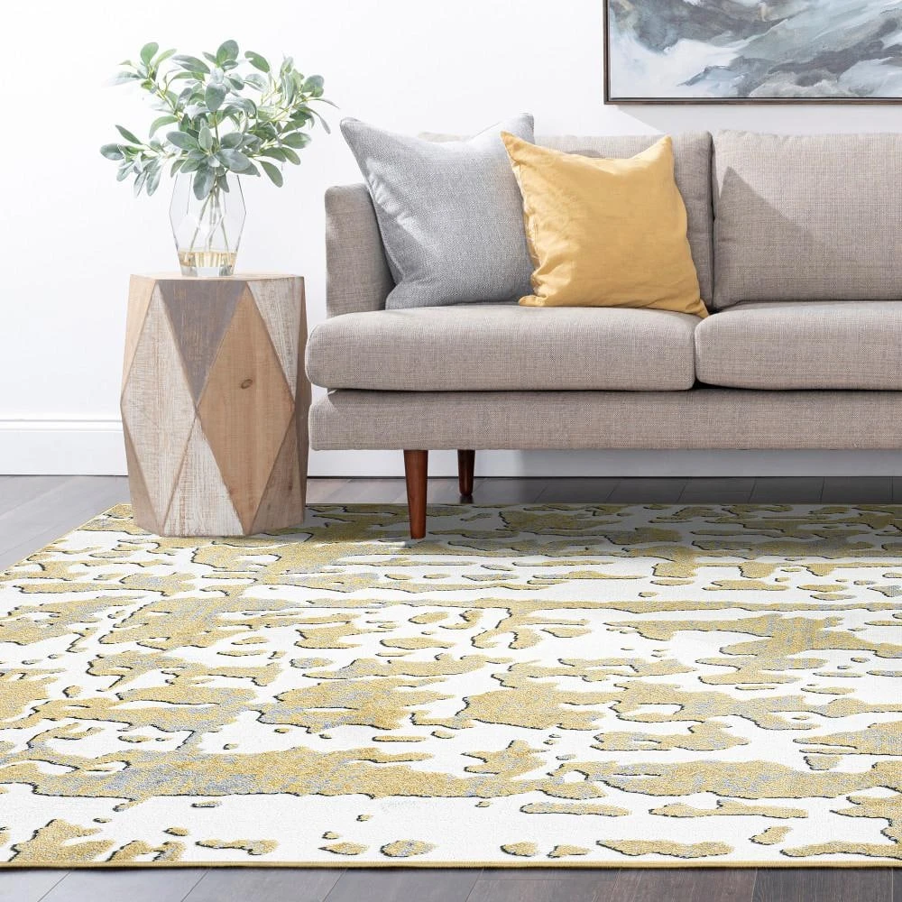 Wyatt Abstract Yellow 9 ft. x 12 ft. Indoor Area Rug by Tayse Rugs 8 Wyatt Abstract Yellow 9 ft. x 12 ft. Indoor Area Rug by Tayse Rugs - Image 6