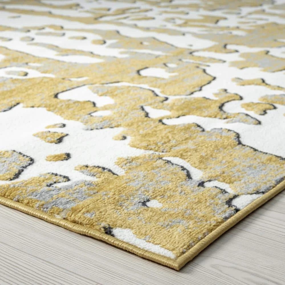 Wyatt Abstract Yellow 9 ft. x 12 ft. Indoor Area Rug by Tayse Rugs 5 Wyatt Abstract Yellow 9 ft. x 12 ft. Indoor Area Rug by Tayse Rugs - Image 3