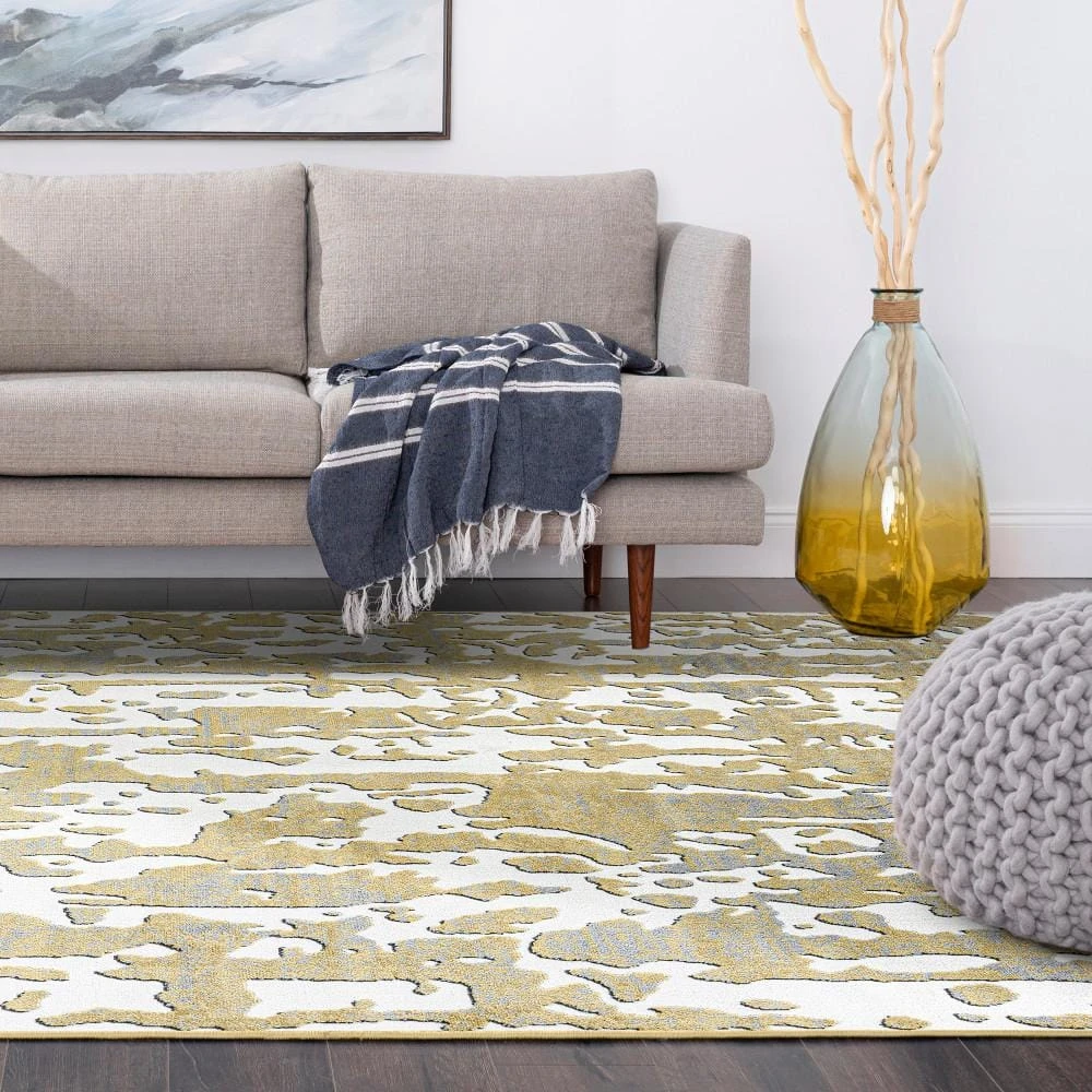 Wyatt Abstract Yellow 9 ft. x 12 ft. Indoor Area Rug by Tayse Rugs 9 Wyatt Abstract Yellow 9 ft. x 12 ft. Indoor Area Rug by Tayse Rugs - Image 7